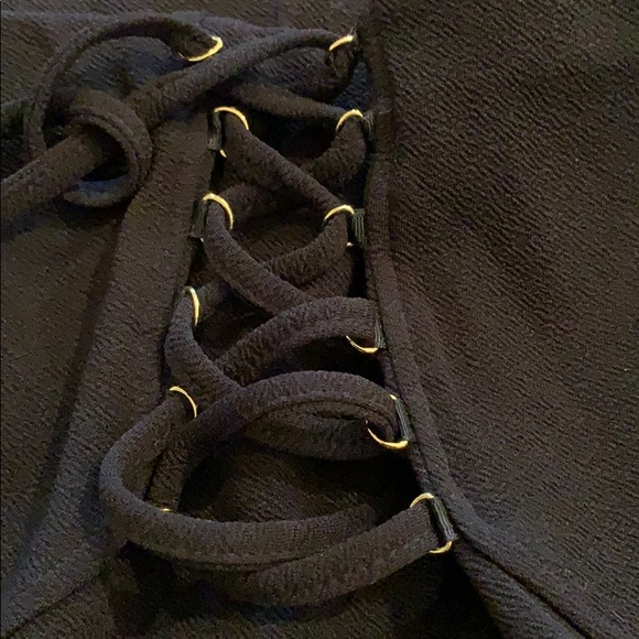 ANOTHER STORY Black Tie Up Skirt - Picture 2 of 3